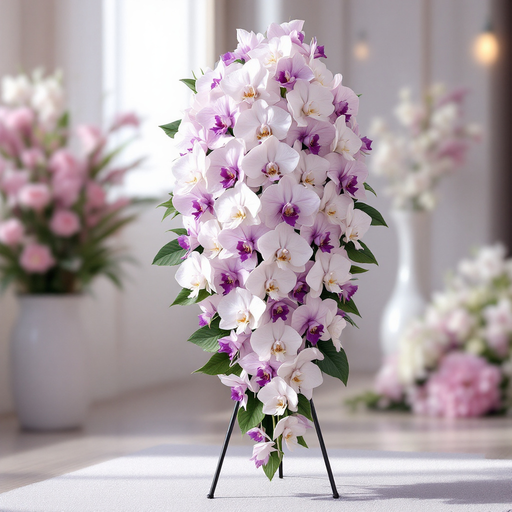 orchid funeral standing sprays(2)