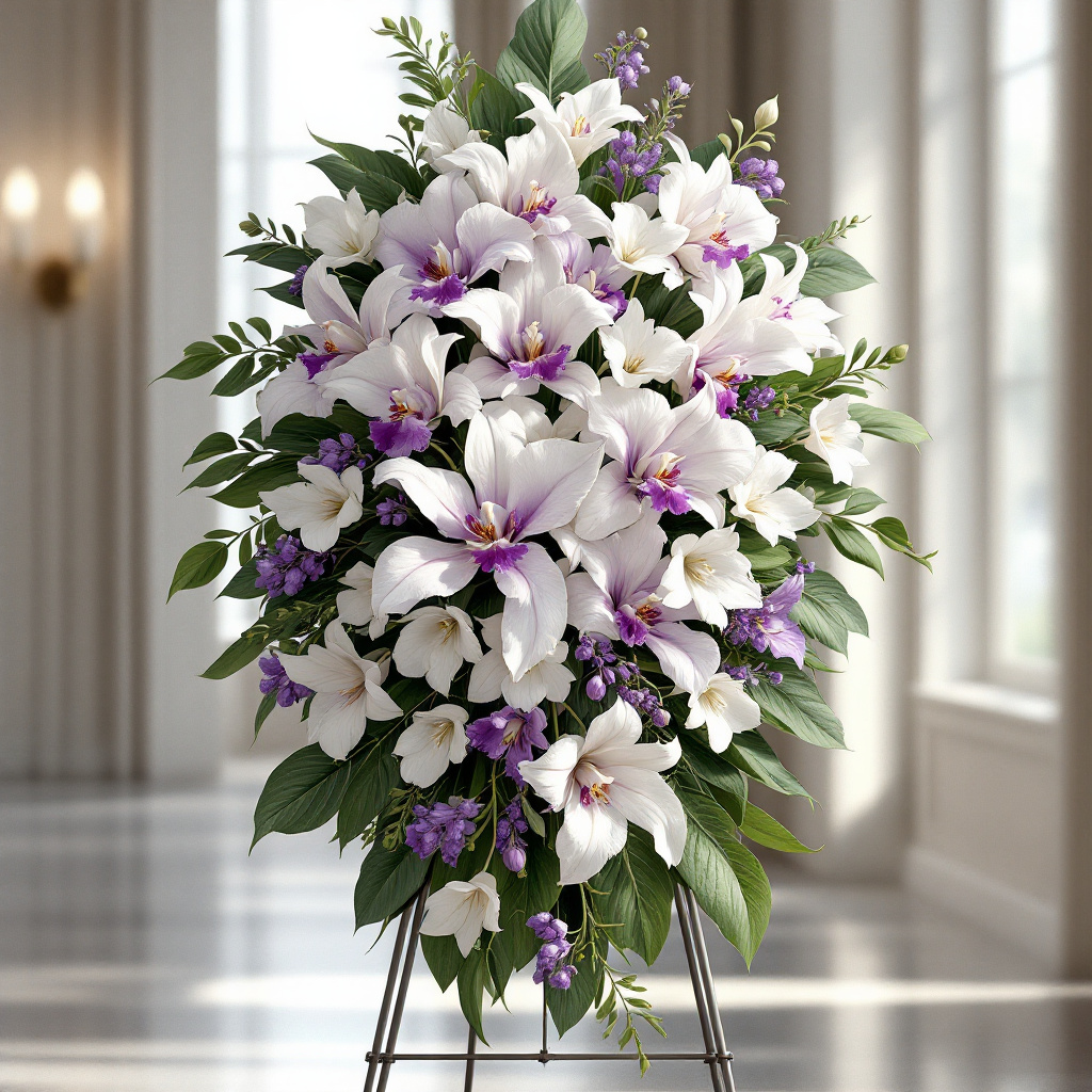 orchid funeral standing sprays(2)