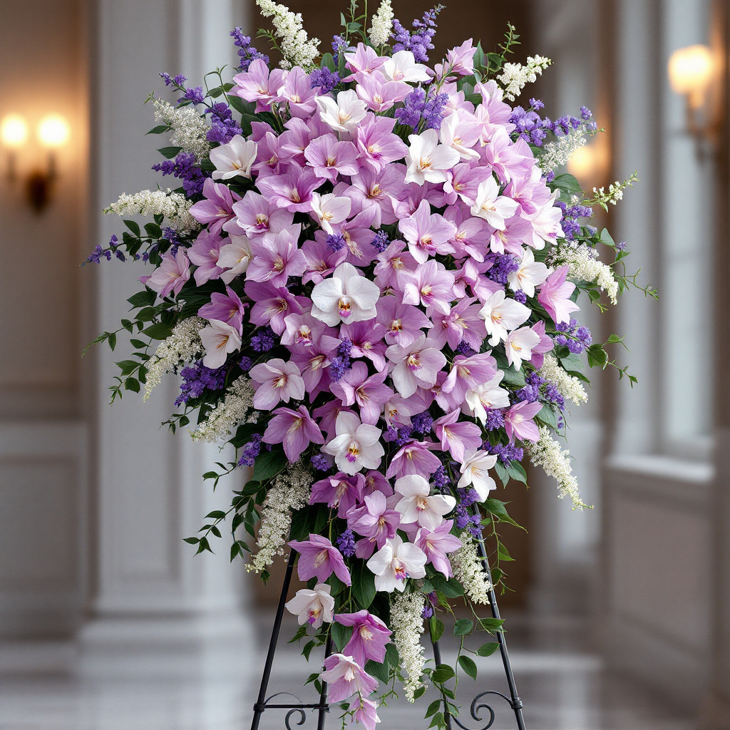 orchid funeral standing sprays(2)