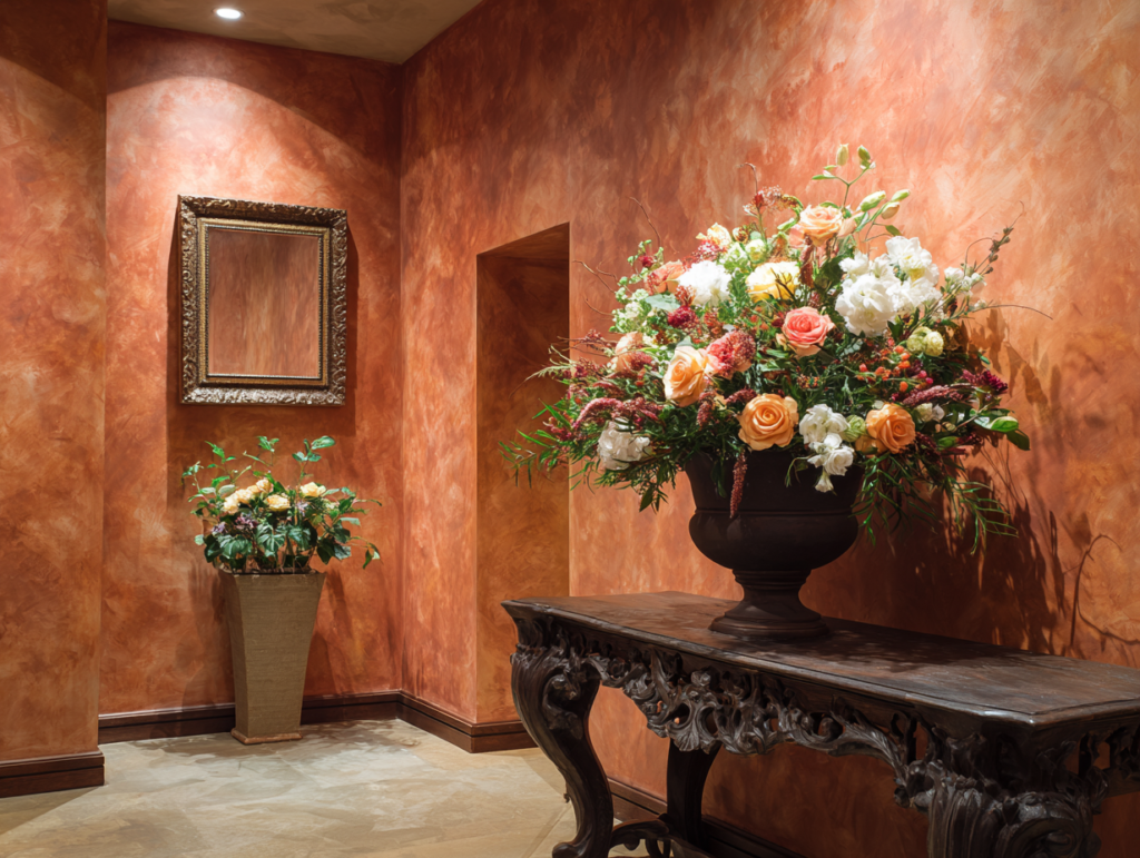 Practical Tips for Implementing Venetian Plaster and Floral Arrangements in Your Office